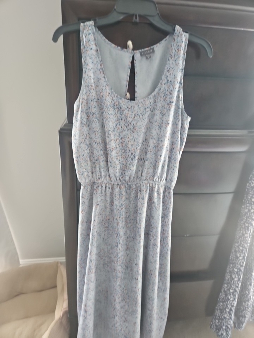 Light Blue Speckled Sleeveless Maxi Dress